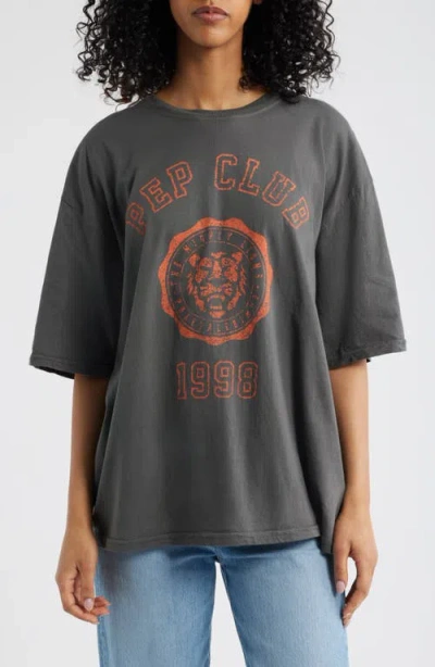 Junk Food Pep Club 1998 Oversize Cotton Graphic T-shirt In Gray