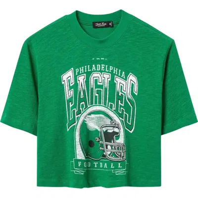 Junk Food Philadelphia Eagles Cropped Graphic T-shirt In Kelly