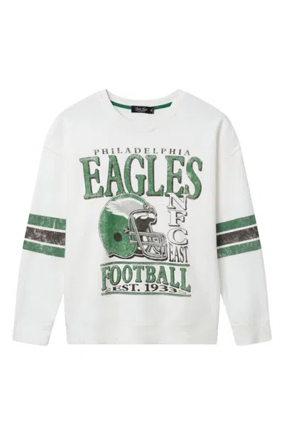 Junk Food Philadelphia Eagles Oversized Graphic Sweatshirt In Vintage White