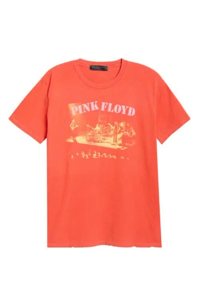 Junk Food Pink Floyd Onstage Graphic T-shirt In Orange