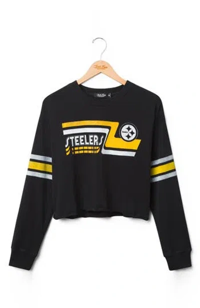 Junk Food Pittsburgh Steelers Graphic Cropped Sweatshirt In Black