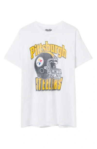 Junk Food Pittsburgh Steelers Throwback Helmet Cotton Graphic T-shirt In White