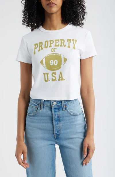 Junk Food Property Of U.s.a. Cotton Graphic Baby Tee In White