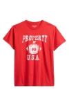 Junk Food Property Of Usa Cotton Graphic T-shirt In Red