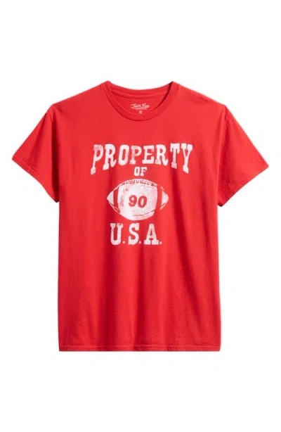 Junk Food Property Of Usa Cotton Graphic T-shirt In Red