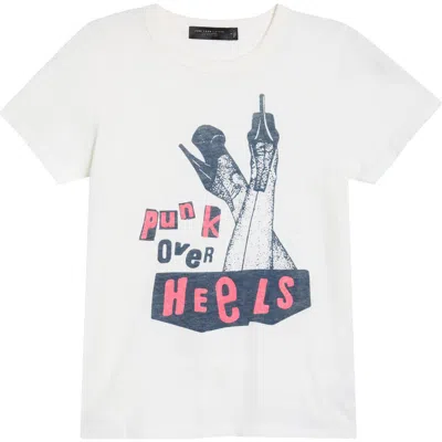 Junk Food Punk Over Heels Graphic T-shirt In White