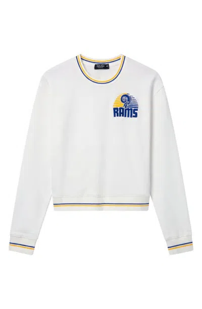 Junk Food Rams Graphic Cropped Sweatshirt In Vintage White