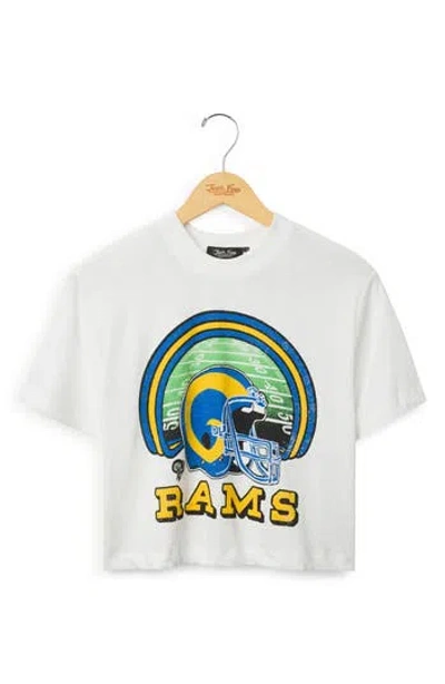 Junk Food Rams Graphic Cropped T-shirt In White