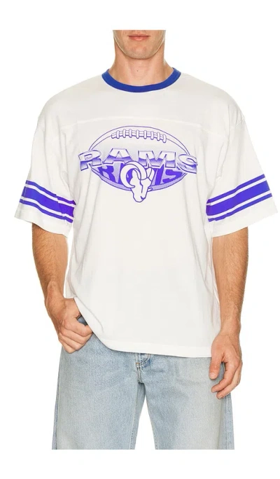 Junk Food Rams Oversized Stripe Ringer Tee In White