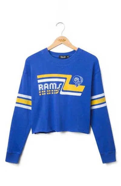Junk Food Rams Retro Cropped Graphic Sweatshirt In Blue