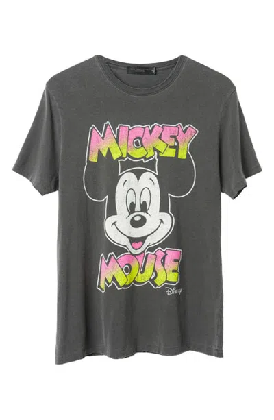 Junk Food Retro Mickey Cotton Graphic T-shirt In Vintage Black