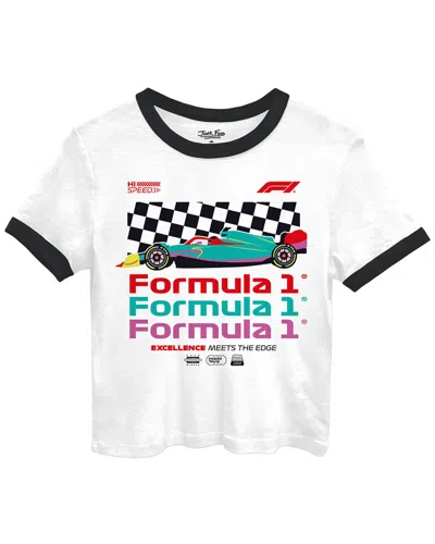 Junk Food Ringer Slim Fit Baby Tee In White