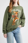 Junk Food Rudolph Shine Bright Crewneck Sweatshirt In Green