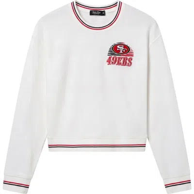 Junk Food San Francisco 49ers Cropped Graphic Sweatshirt In Vintage White