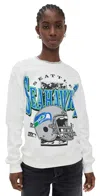 Junk Food Seahawks Conversion Crew Fleece White In White