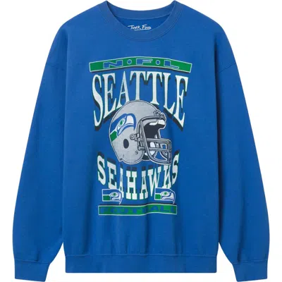 Junk Food Seattle Seahawks Helmet Crewneck Sweatshirt In Royal