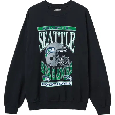 Junk Food Seattle Seahawks Helmet Flea Market Crewneck Sweatshirt In Black