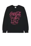 Junk Food Serena Coca Cola Crewneck Sweatshirt In Black In Black