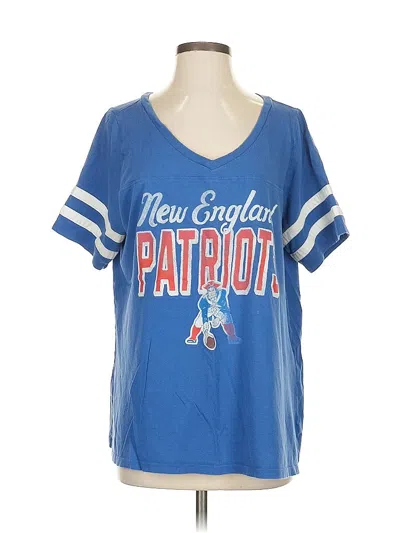 Pre-owned Junk Food Short Sleeve Top Blue Scoop Neck Tops