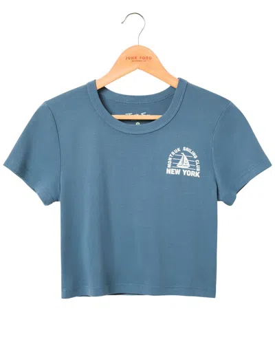 Junk Food Slim Fit Baby Tee In Blue