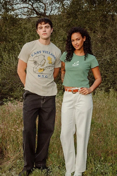 Junk Food Snoopy East Village Tee In Birch, Men's At Urban Outfitters In Brown
