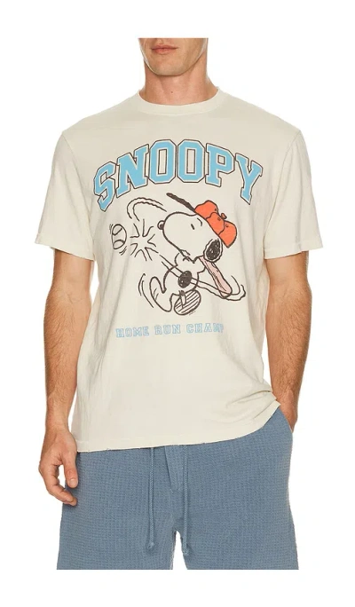 Junk Food Snoopy Home Run Champ Tee In Neutral