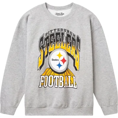 Junk Food Steelers All Pro Crewneck Sweatshirt In Heather Grey