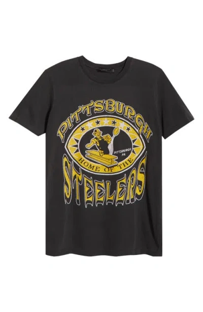 Junk Food Steelers Home Cotton Graphic T-shirt In Black