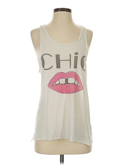 Pre-owned Junk Food Tank Top Ivory Halter Neckline Tops