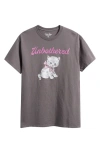Junk Food Unbothered Kitten Graphic T-shirt In Gray