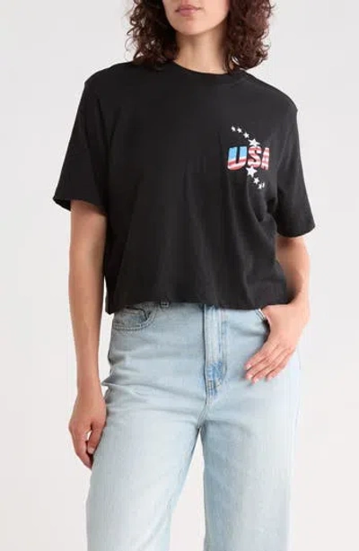 Junk Food Usa Soccer Graphic T-shirt In Black