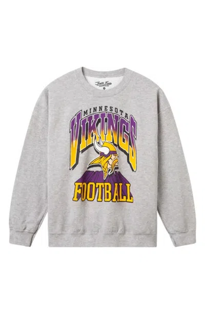 Junk Food Vikings All Pro Crewneck Sweatshirt In Heather Grey