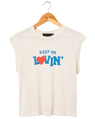 Junk Food Vintage Slim Fit Tissue Tank In Beige
