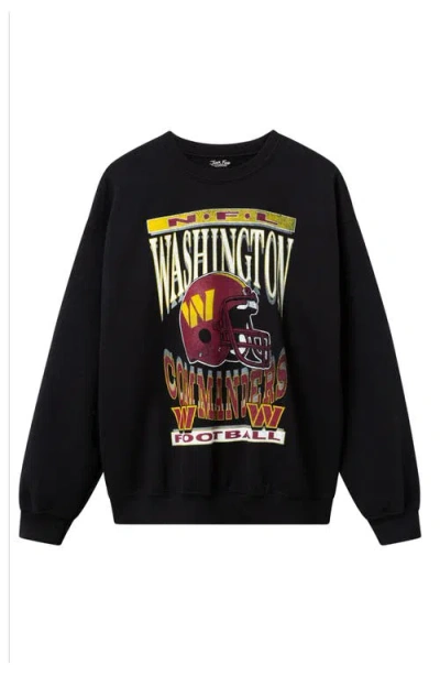 Junk Food Washington Commanders Helmet Flea Market Crewneck Sweatshirt In Black