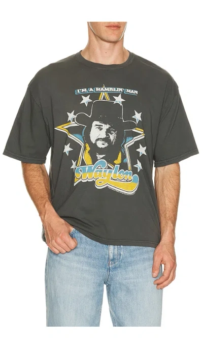Junk Food Waylon I'm A Ramblin' Man Tee In Black