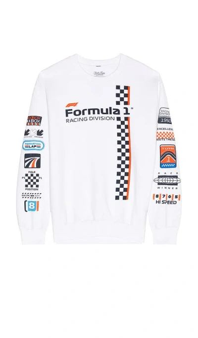 Junk Food F1 Racing Stripe Sweatshirt In White