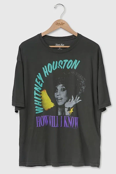 Junk Food Whitney Houston How Will I Know Oversized Tee In Vintage Black, Men's At Urban Outfitters