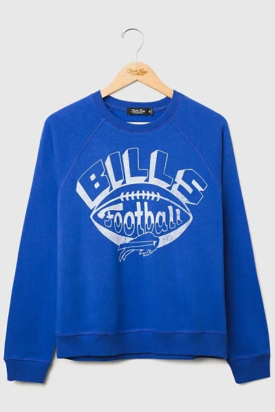 Junk Food Women's Nfl Football Raglan Crewneck Fleece Sweatshirt In Buffalo Bills, Women's At Urban Outfitters In Blue