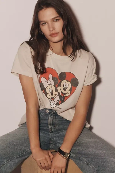 Junk Food X Anthropologie Disney Heart Graphic Tee In Neutral