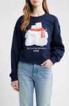 Junk Food You Can't Beat The Feeling Crop Graphic Sweatshirt In Blue