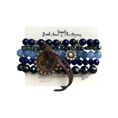 Junk Gypsy By Lane Women's Repurposed Lv Stacked Bracelets In Blueberry