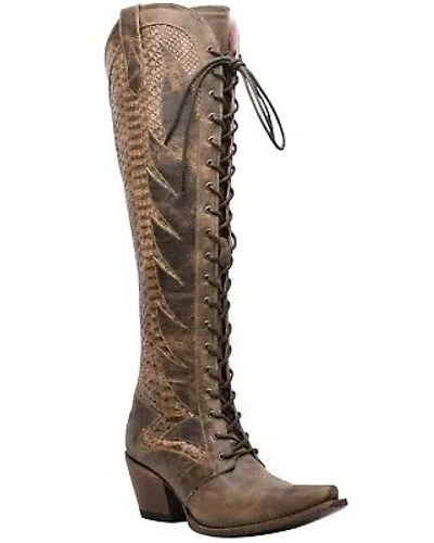 Pre-owned Junk Gypsy By Lane Women's Trail Boss Western Boot - Snip Toe - Jg0060b In Brown