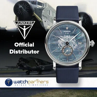 Pre-owned Junkers Expedition South America Lady Swiss Quartz Watch 36mm Blue Dial 6537-3