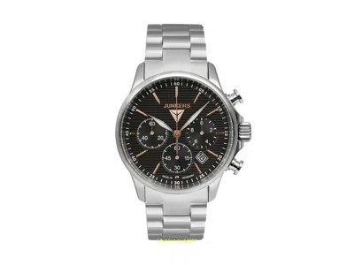 Pre-owned Junkers Fliegerchronoraph 6878-5m Solid Stainless Steel Band Stopwatch Date