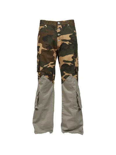Jun/nakayama Camouflage-print Panelled Cargo Pants In Animal Print