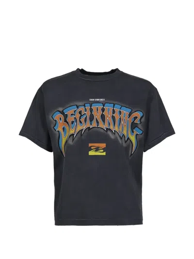Jun/nakayama Graphic-print Box-fit T-shirt In 블랙