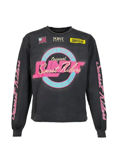 Jun/nakayama Graphic-print Long-sleeve T-shirt In Black