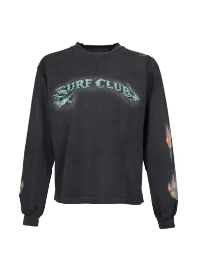Jun/nakayama Graphic-print Long-sleeve T-shirt In Gray