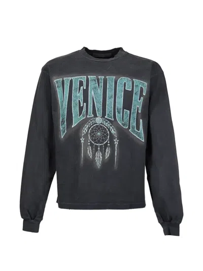 Jun/nakayama Graphic-print Long-sleeve T-shirt In Gray