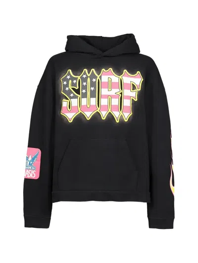 Jun/nakayama Graphic-print Surf Hoodie In Black